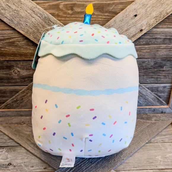 NWT-2023, Kiks, The Happy Birthday Cake w/ Candle Plush Squishmallow Toy, 10”H - Picture 3 of 7